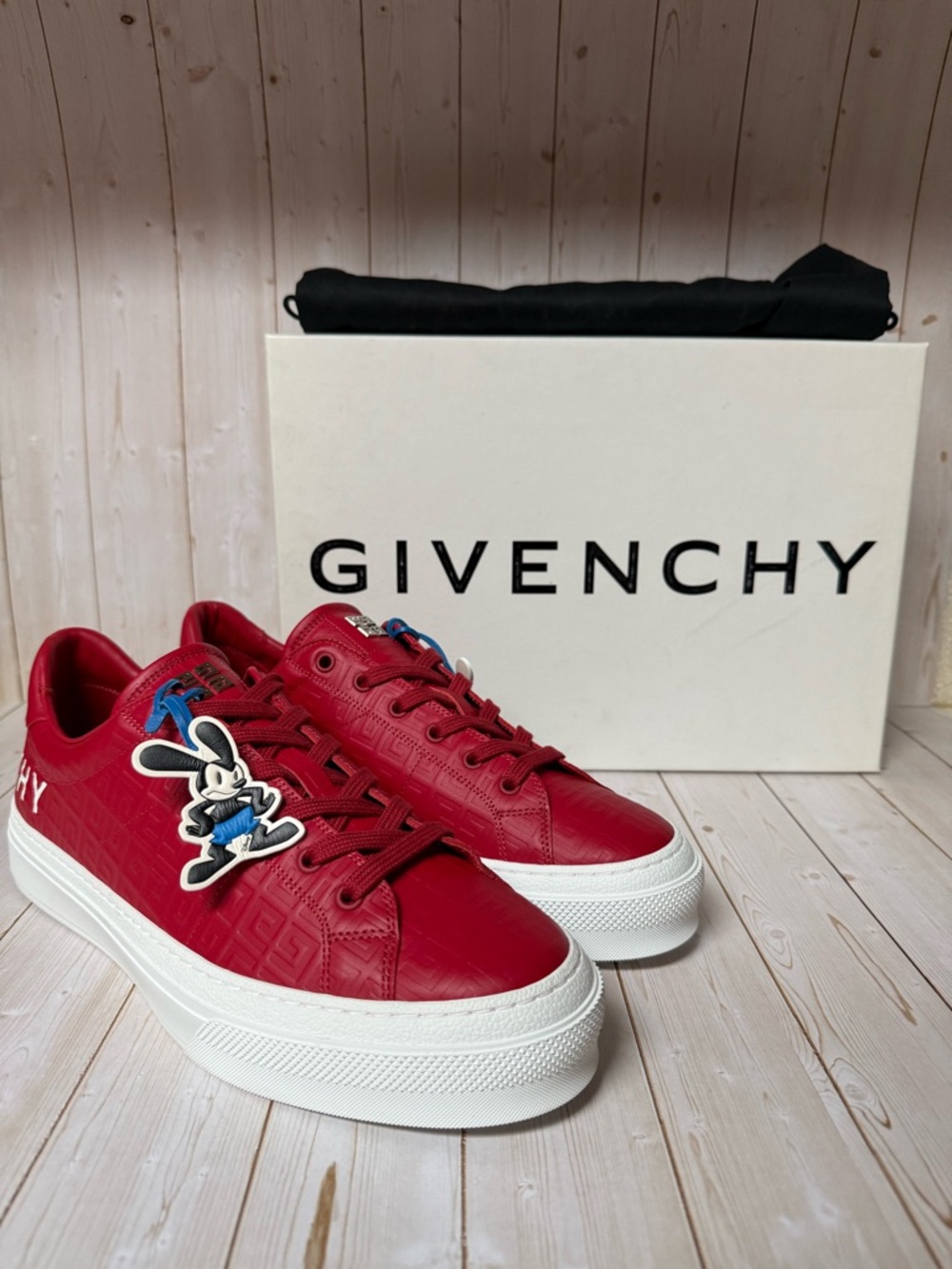 Givenchy X Disney Oswald City Sport Leather Sneaker Red Sz 43 / 10